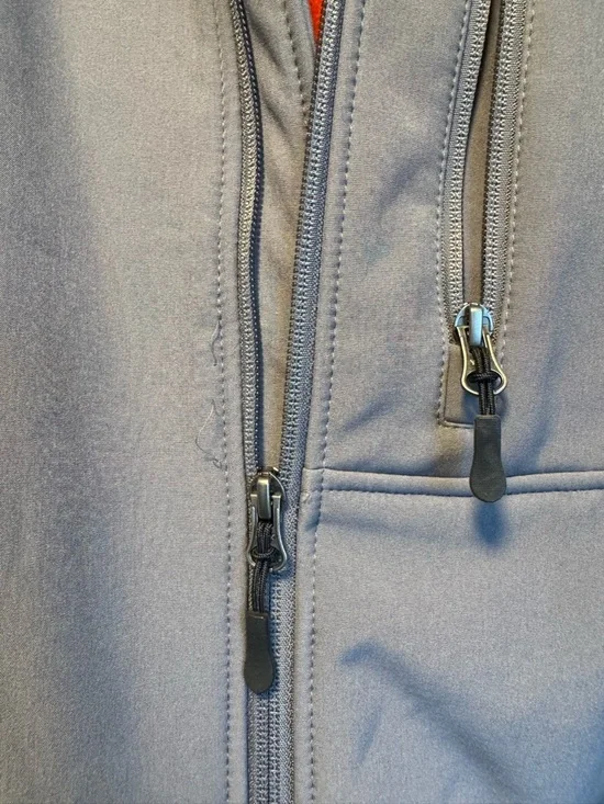 Men's TekGear Gray Softshell Jacket with Orange Lining - Picture 4 of 4